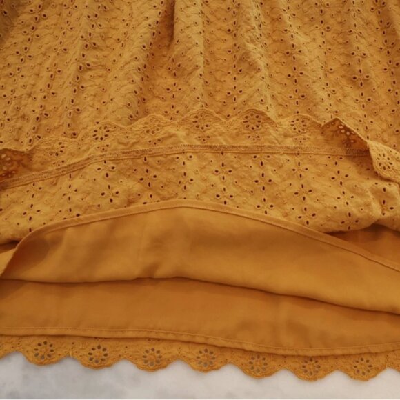 🍁 Perfect for Fall~Knox Rose~ Ruffle Eyelet A-Line Dress - Picture 4 of 5